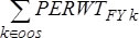 Sum of Per Weight sub F Y k with k belongs to o o s