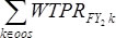 Sum of Weight P R superscript asterisk sub F Y sub 2 k with k belongs to o o s