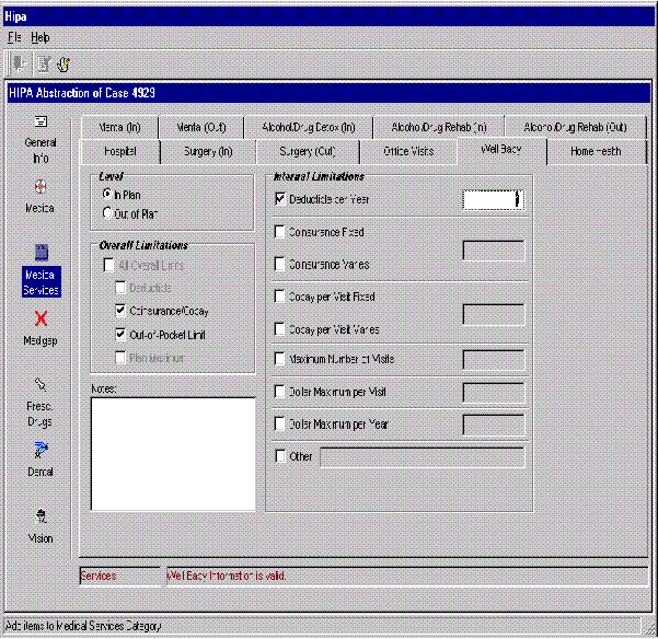 HIPA Abstraction Screen D13 -Medical Services: Well Baby