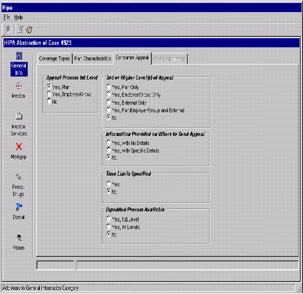 HIPA Abstraction Screen D3 - General Info: Consumer Appeal