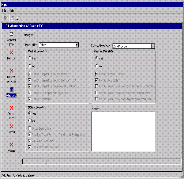 HIPA Abstraction Screen D20 - Medigap