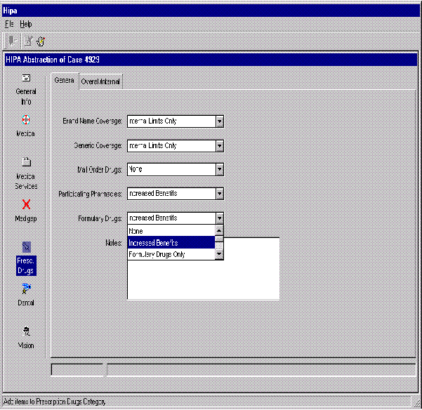 HIPA Abstraction Screen D21 - Prescription Drugs: General