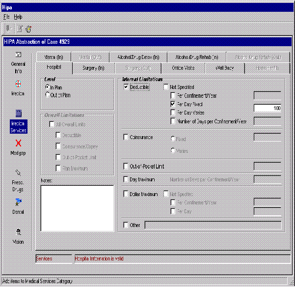 HIPA Abstraction Screen D9 - Medical Services: Hospital