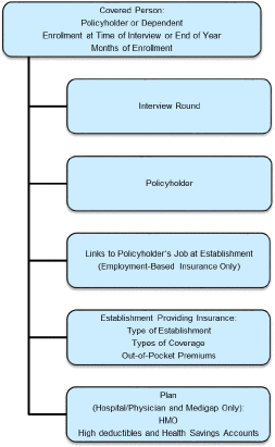 Flowchart depicting five types of record information for covered persons.